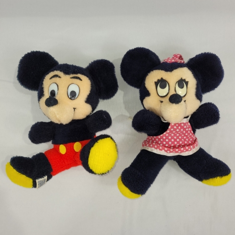 Walt Disney Vintage 10" Plush Mickey & Minnie Mouse C8